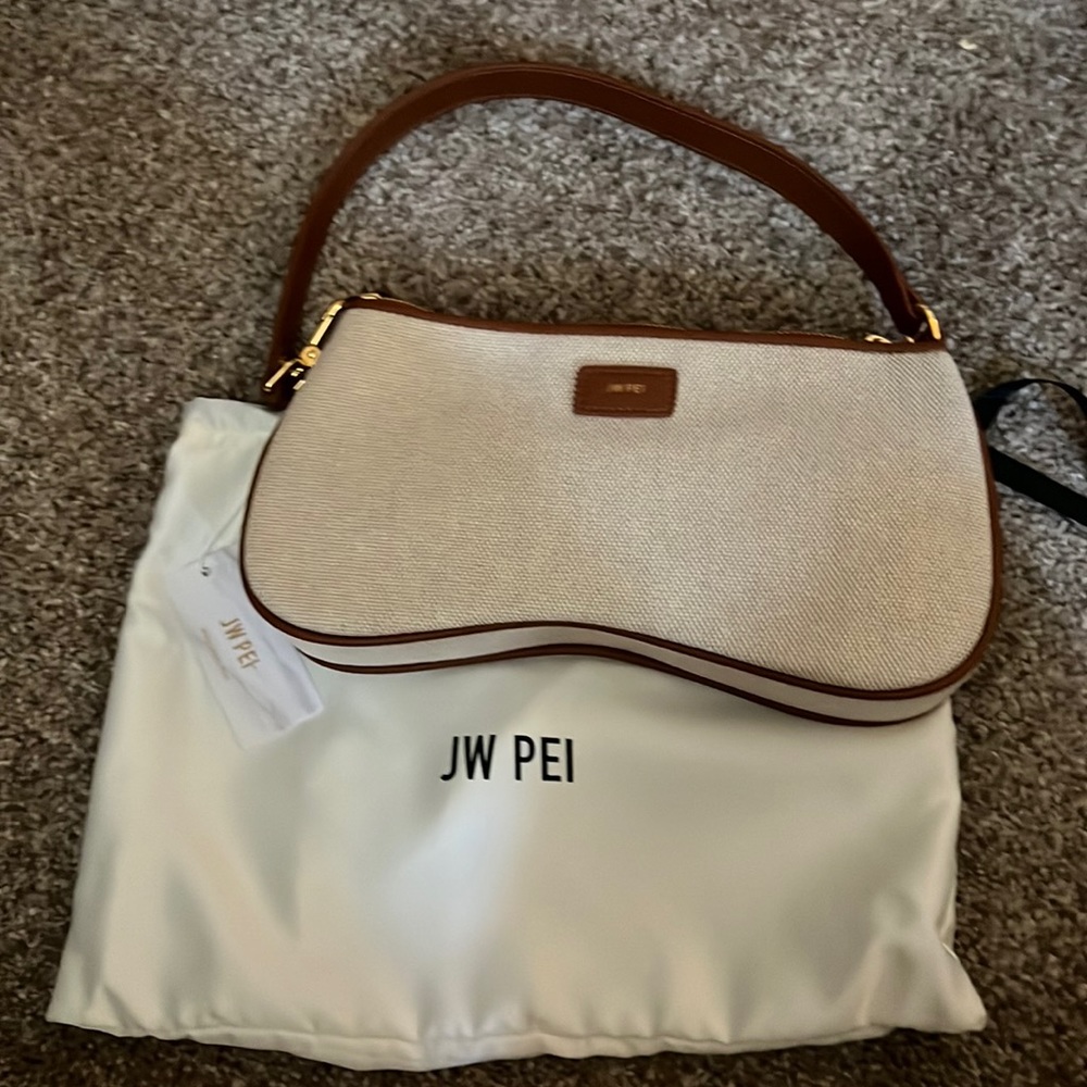 JW PEI Eva shoulder bag- beige canvas